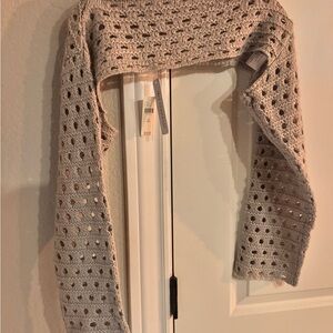 Grey Crochet Women's Shrug type Sweater